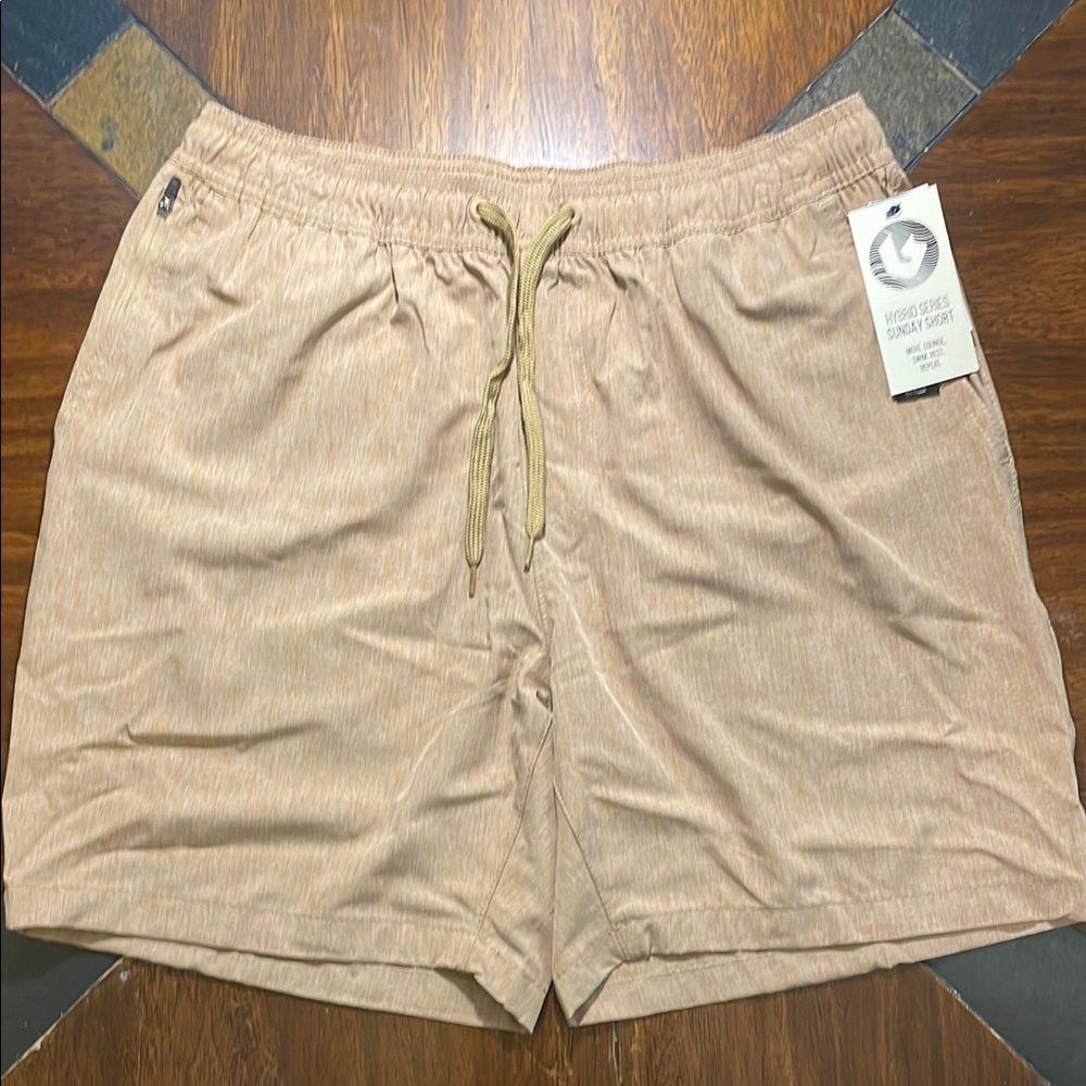 Burnside Hybrid Series Sunday Shorts Heather Khaki. Size Small. Retail $40 NWT.